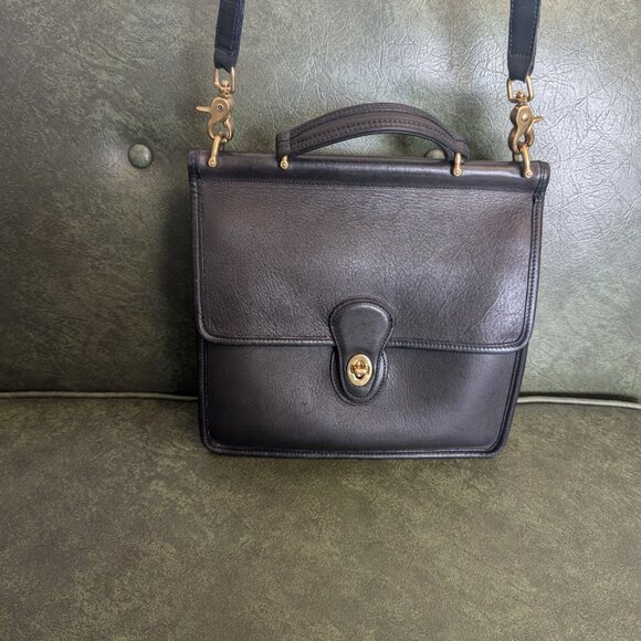 Vintage Coach Willis Bag – Black Glove-Tanned Leather (Style 9927, 1997, Made in - Picture 1 of 9